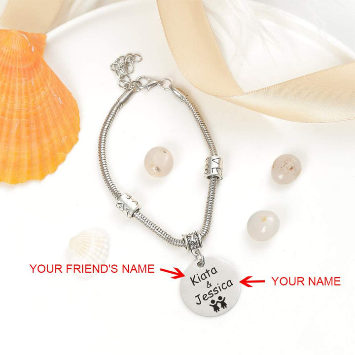 [CUSTOM NAMES] For My Best Friend "Soul Sisters" Bracelet [💞 Bracelet +💌 Gift Card + 🎁 Gift Box + 💐 Gift Bouquet] - SARAH'S WHISPER