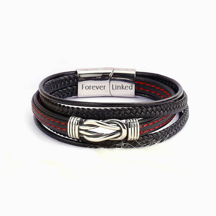 To My Grandson "A bond can never be broken" Leather Braided Bracelet