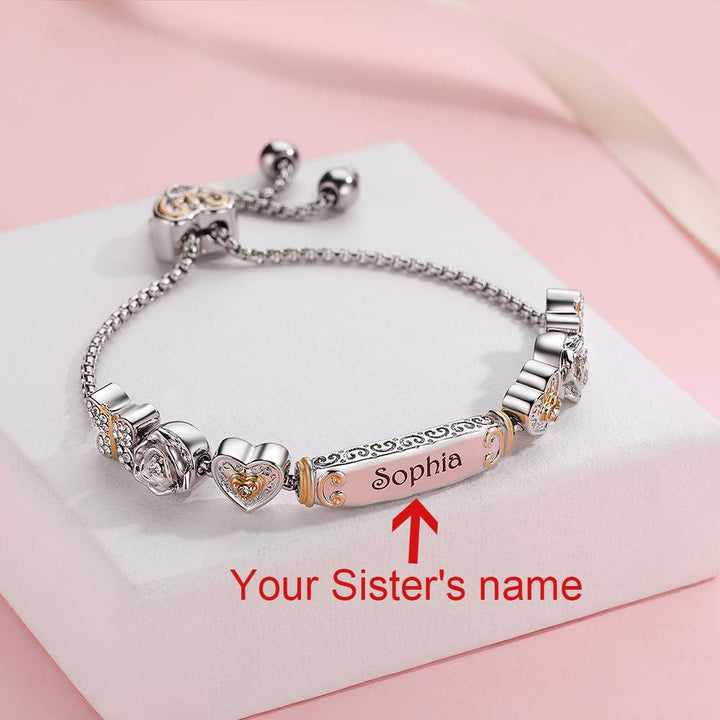 [Custom Name] For My Best Friend "Soul Sister" Lucky Beads Bracelet [💞Bracelet +💌 Gift Card + 🎁 Gift Box + 💐 Gift Bouquet] - SARAH'S WHISPER