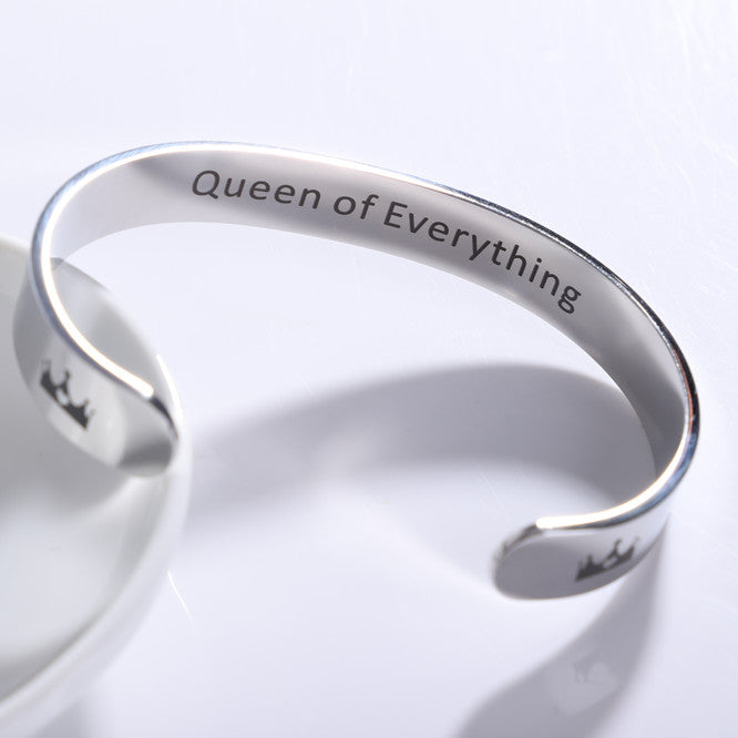 "QUEEN OF EVERYTHING" CROWN OPENING BRACELET - SARAH'S WHISPER