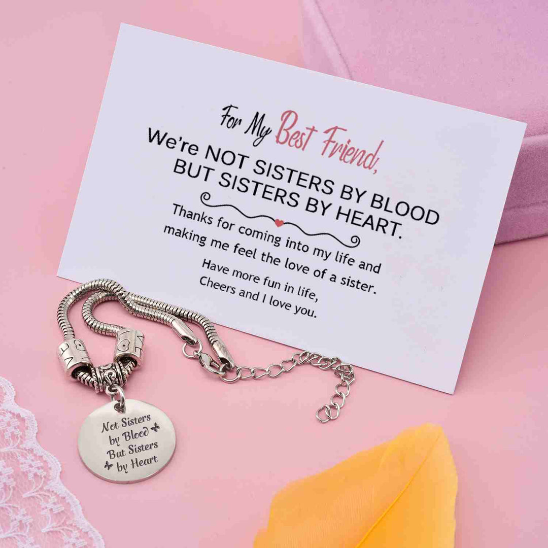 [CUSTOM NAMES] For My Best Friend "Not SISTERS BY BlOOD BUT SISTERS BY HEART" Bracelet - SARAH'S WHISPER