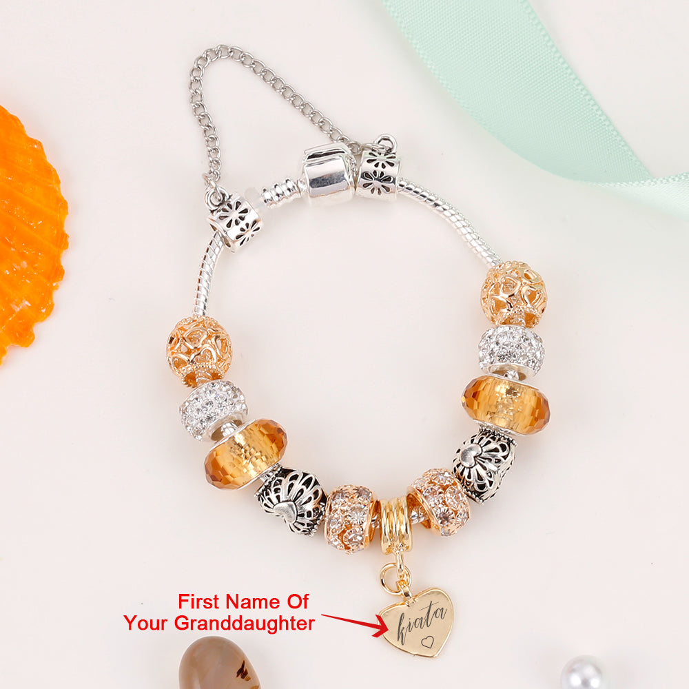 [Custom Name] To My GRANDDAUGHTER "The love between a [grandma] and granddaughter is forever" BRACELET [💞 BRACELET +💌 GIFT CARD + 🎁 GIFT BAG+ 💐 GIFT BOUQUET] - SARAH'S WHISPER