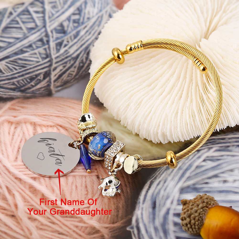 [Custom Name And Optional Address] To My GRANDDAUGHTER "The love between a [grandma] and granddaughter is forever" Lucky Fox Bracelet [💞 Bracelet +💌 Gift Card + 🎁 Gift Box + 💐 Gift Bouquet] - SARAH'S WHISPER