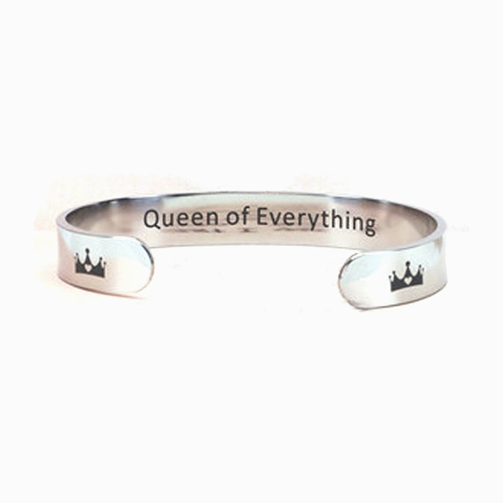 "QUEEN OF EVERYTHING" CROWN OPENING BRACELET