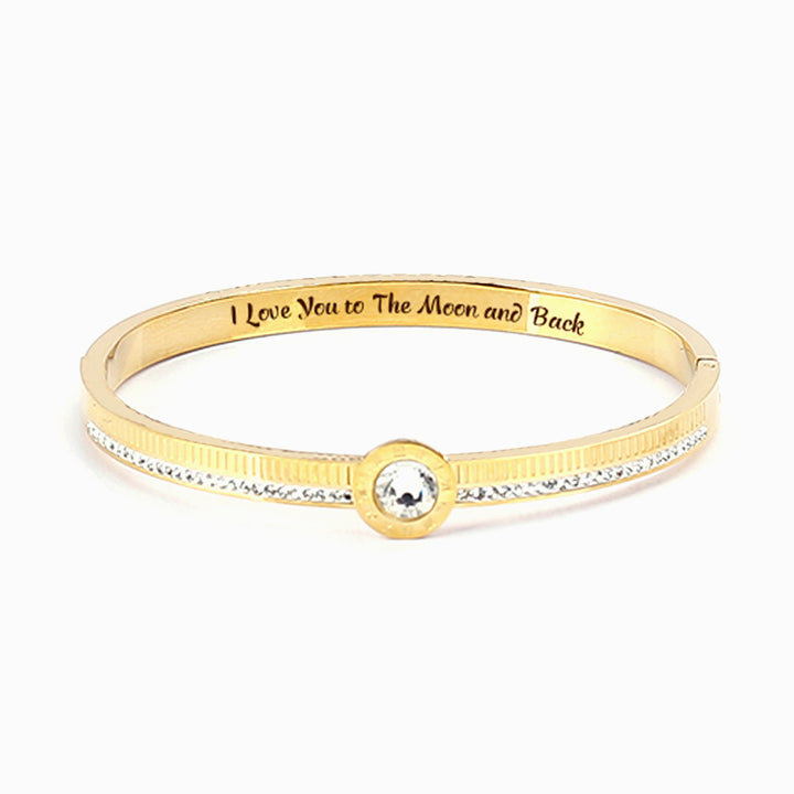 To My Daughter "I Love You to The Moon and Back" Rome Number Bracelet [💞 Bracelet +💌 Gift Card + 🎁 Gift Bag + 💐 Gift Bouquet]