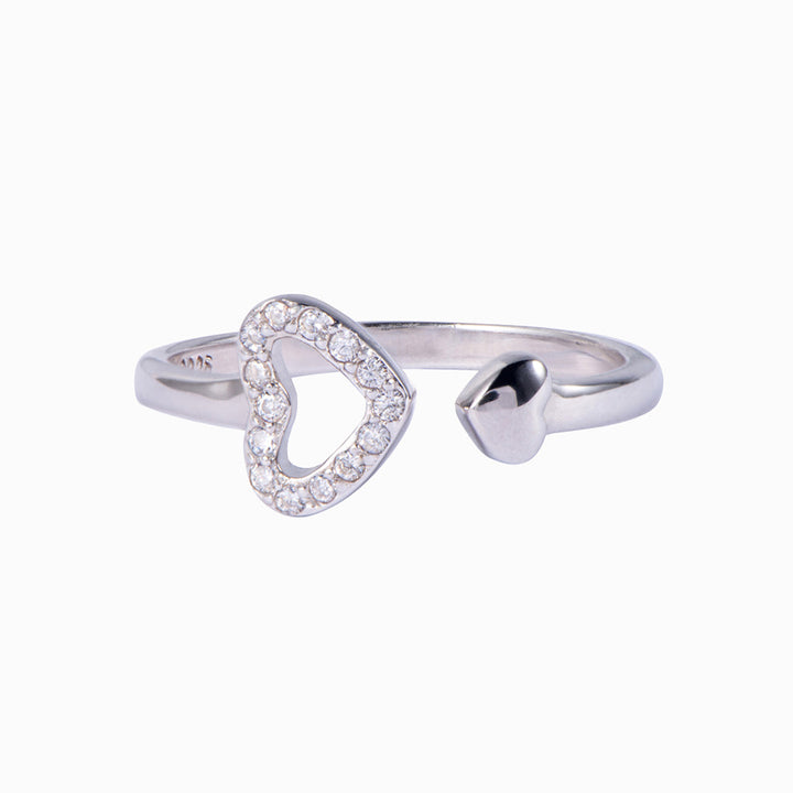 "The love between a mother and daughter is forever" Double Heart Ring