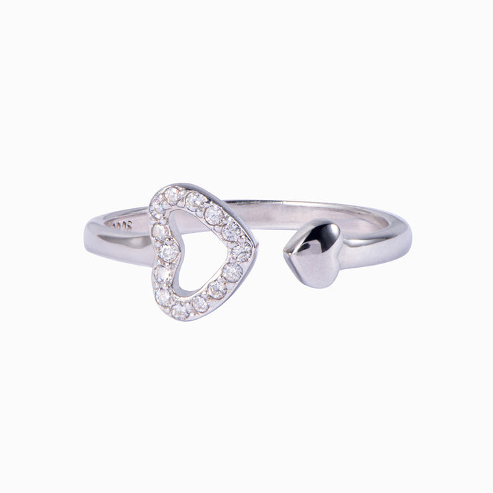 "Auntie and You ...Forever Linked Together" Double Heart Ring
