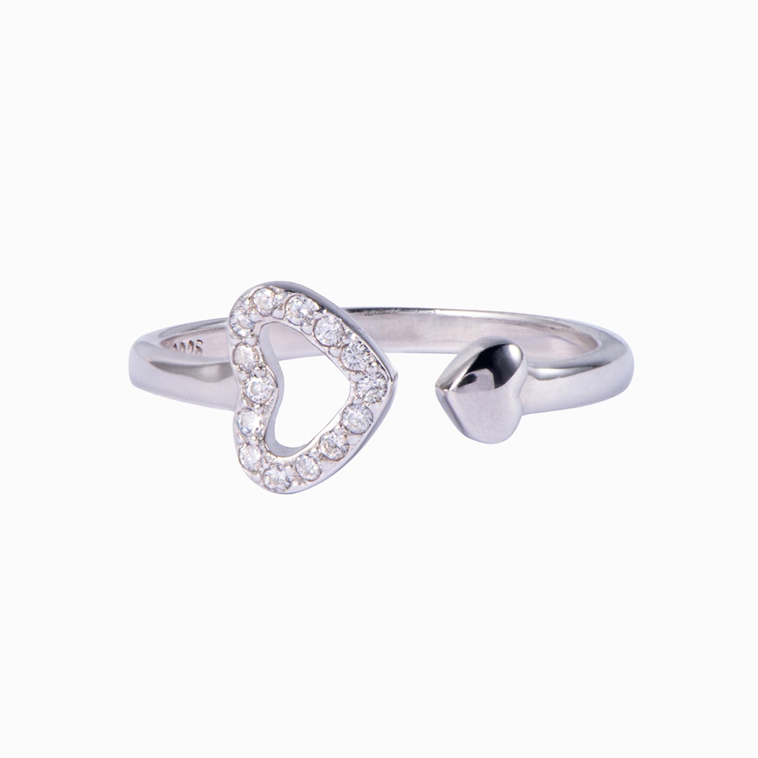 "You took my heart from the very start" Double Heart Ring