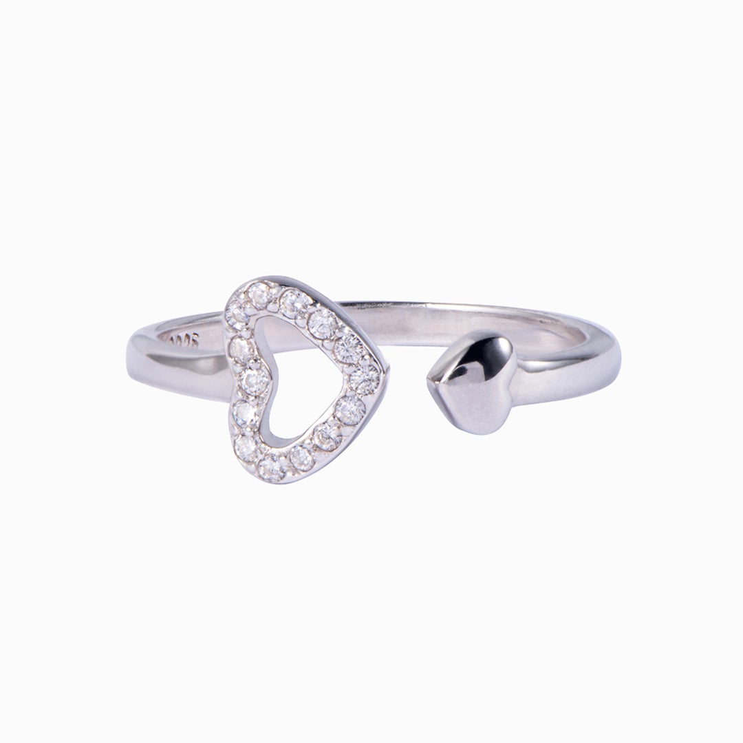 "The love between a grandmother and granddaughter is forever" Double Heart Ring