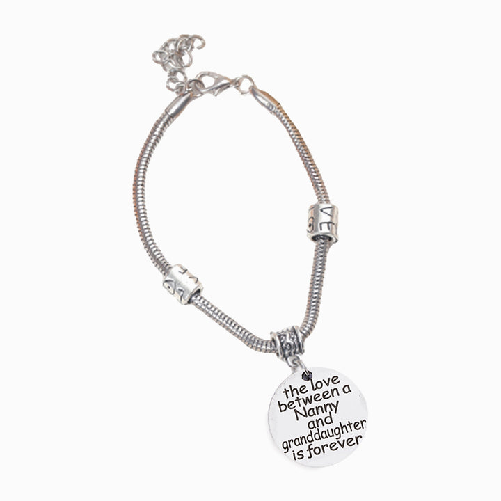 To My GRANDDAUGHTER "The love between a Nanny and Granddaughter is forever" Bracelet