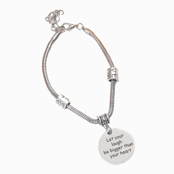 To My Daughter "Let your laugh be bigger than your heart" Bracelet