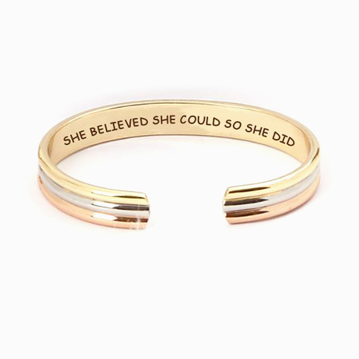 "She Believed She Could  So She Did" Bracelet