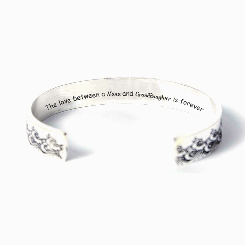 To My Granddaughter "The love between a Nana and Granddaughter is forever" Ocean Wave Bracelet