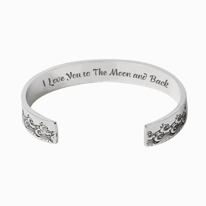 To My Daughter "I Love You To The Moon And Back" Ocean Wave Bracelet