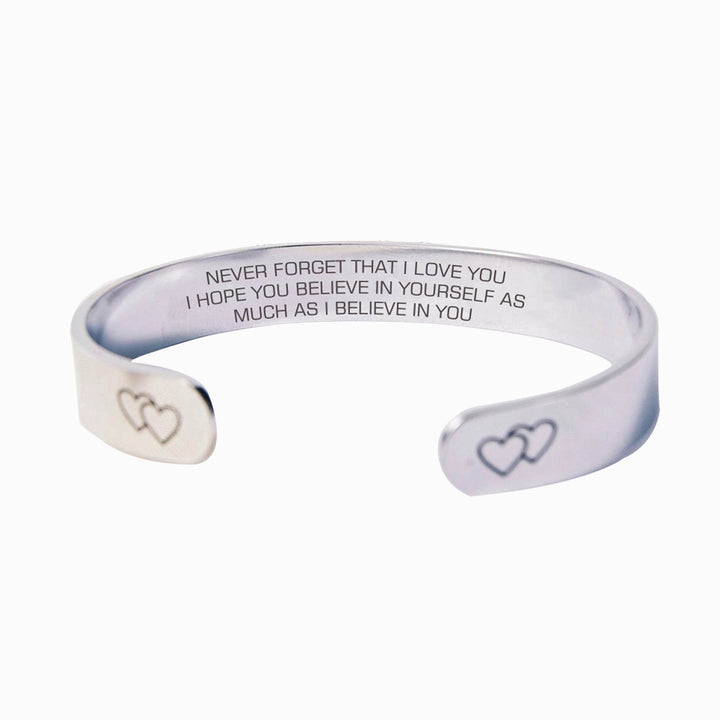 To My Daughter "never Forget That I Love You I Hope You Believe In Yourself As Much As I Believe In You" Double Heart Bracelet