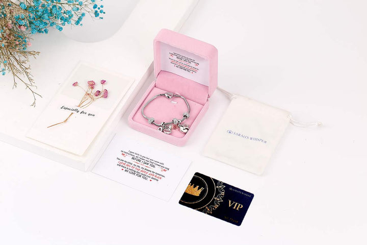 [Optional Birthstone And Custom Name] To My Daughter "I love you to the moon and back" Lucky Stone Bracelet [💞 Bracelet +💌 Gift Card + 🎁 Gift Bag + 💐 Gift Bouquet] - SARAH'S WHISPER