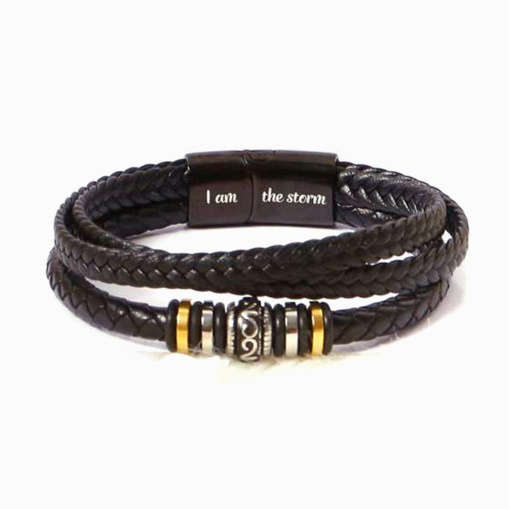 To My Grandson "I am the storm" Men's Bracelet