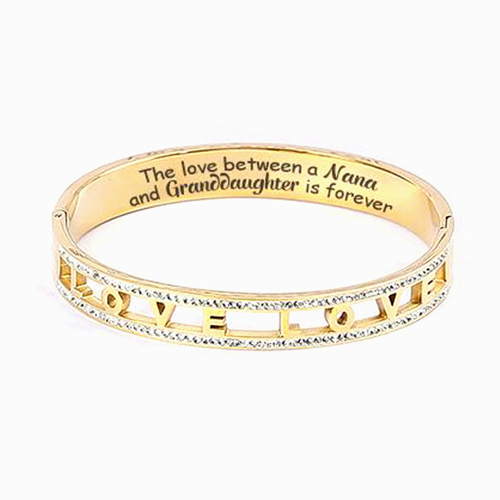 To My Granddaughter "the Love Between A [nana] And Granddaughter Is Forever" Hollow-carved Bracelet