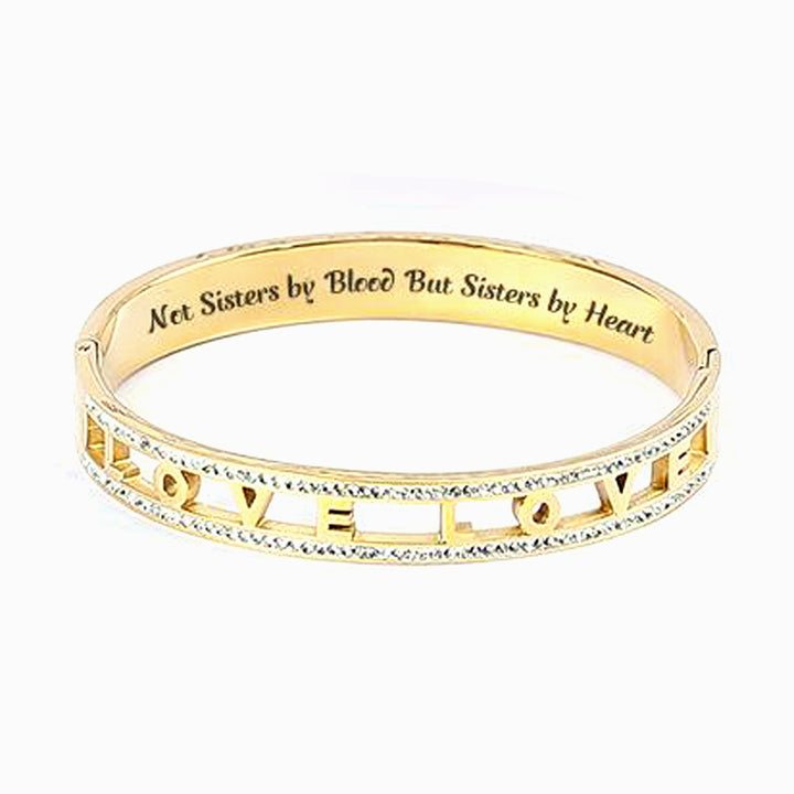 For My Best Friend "Not Sisters by Blood But Sisters by Heart" Hollow-Carved Bracelet