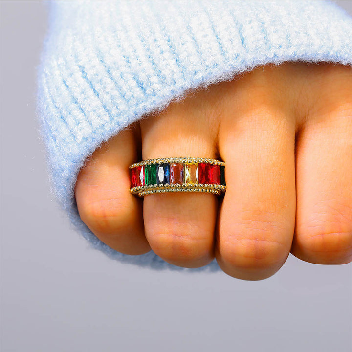 To My Granddaughter "Never lose hope" Rainbow Ring