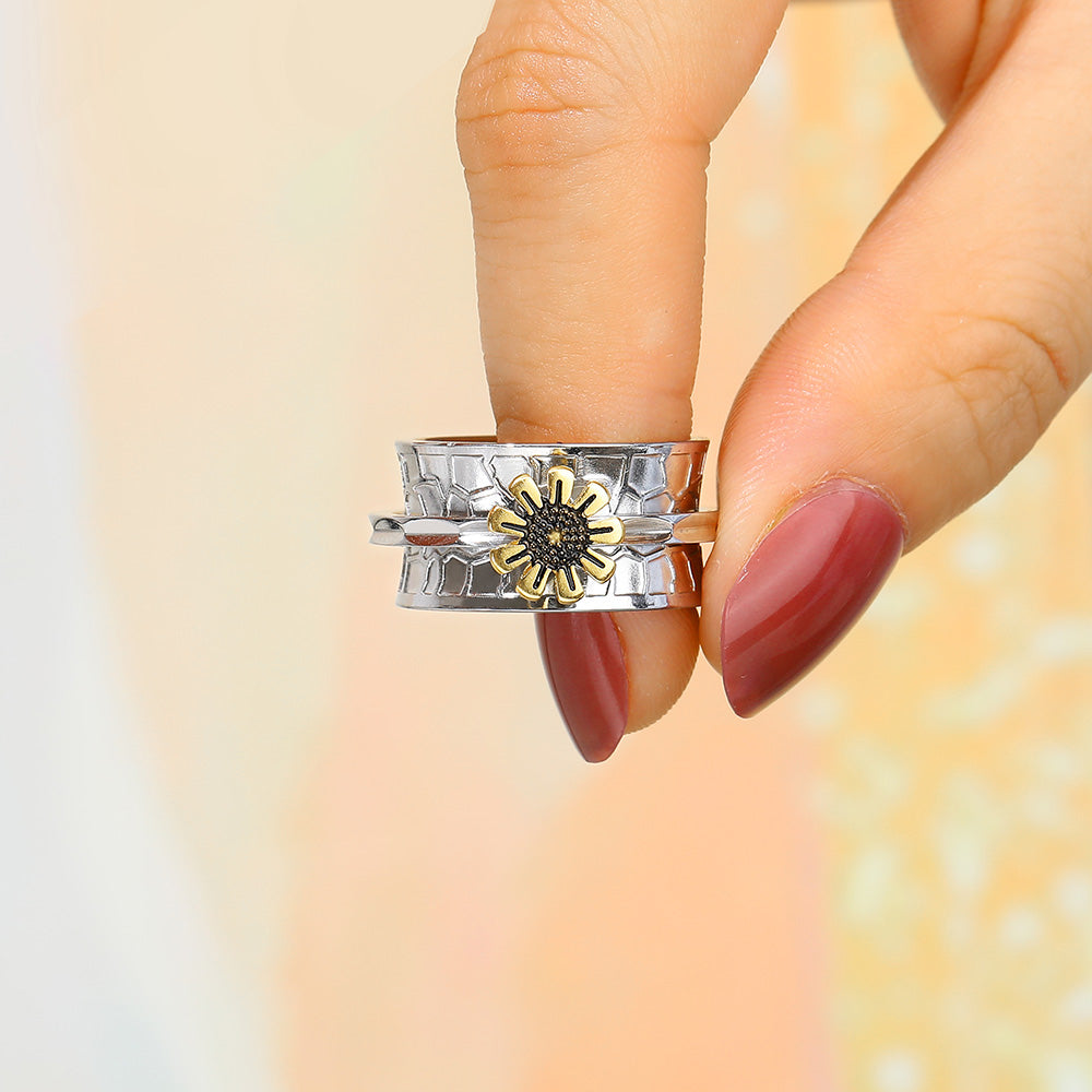 To My Daughter "Keep on Blooming" Sunflower Ring