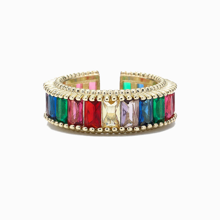 To My Daughter "Stay Positive" Rainbow Ring