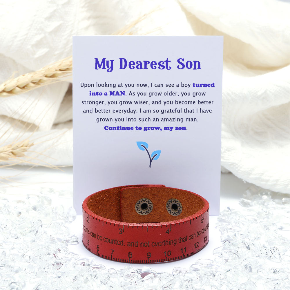 To My Son "Just keep growing" Ruler Bracelet