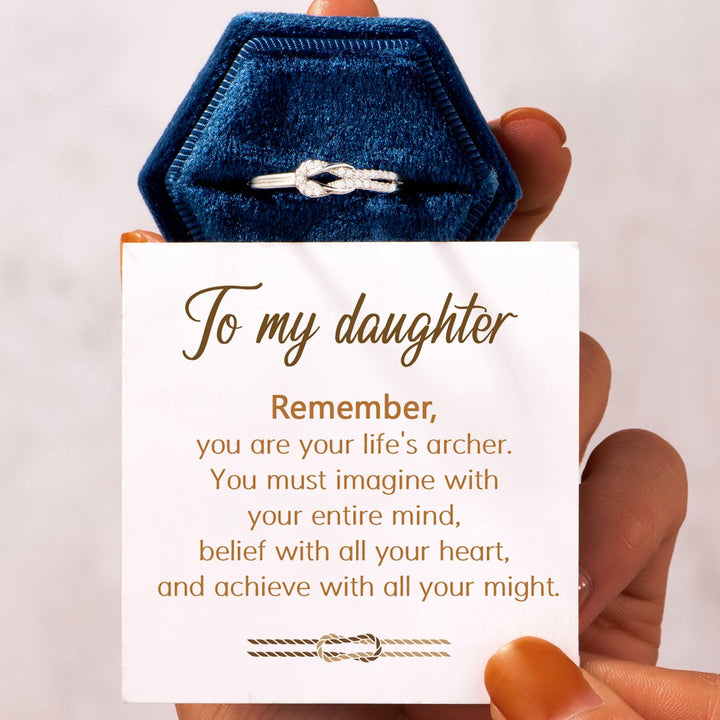 To My Daughter, "Remember, You Are Your Life's Archer." Knot Ring