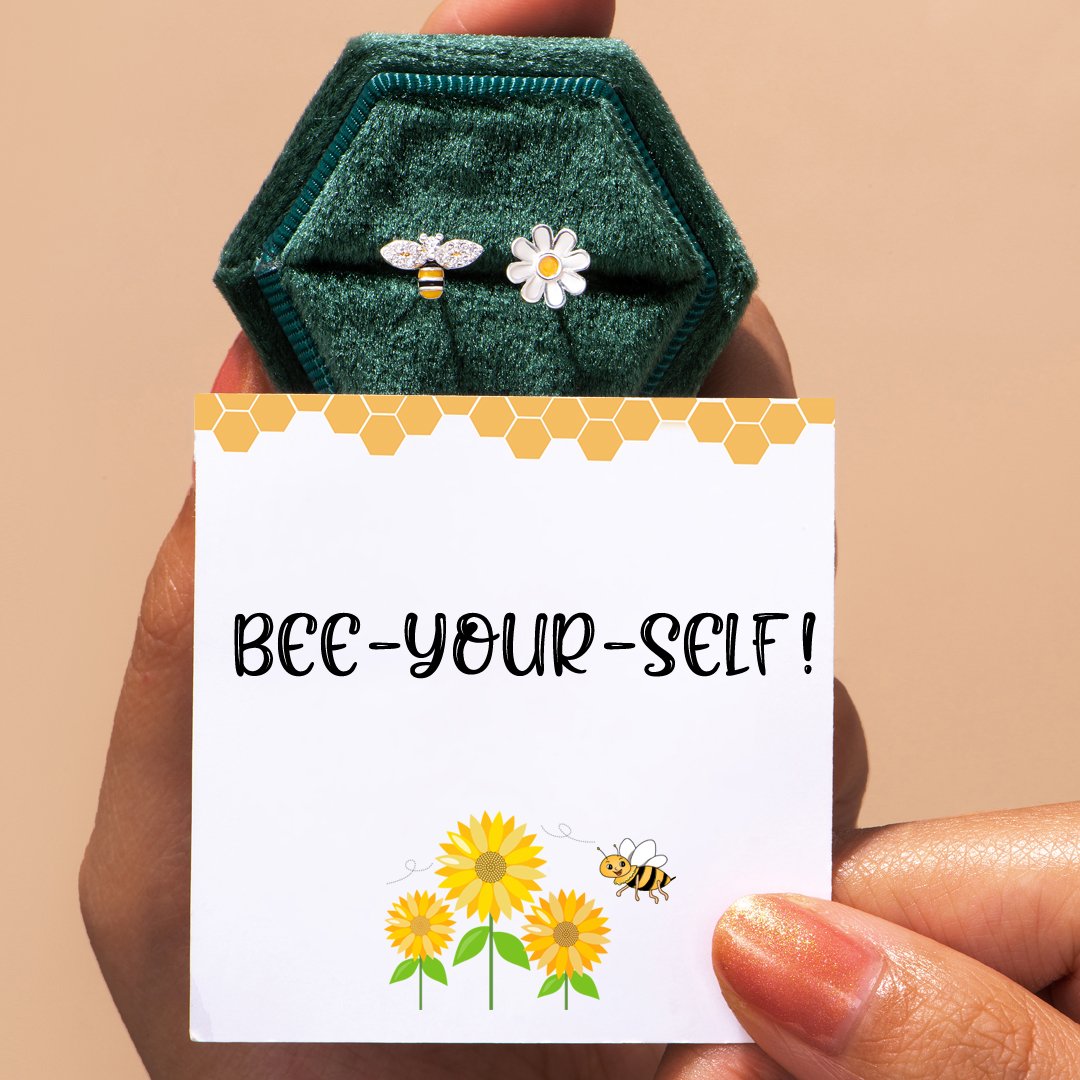 "Bee-your-self!" Ear studs