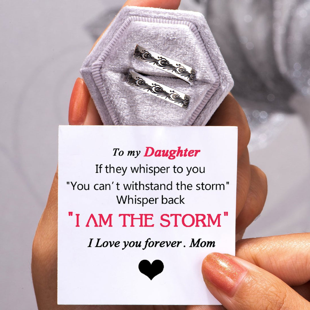 "To my Daughter "I Am The Storm"  Adjustable Ring