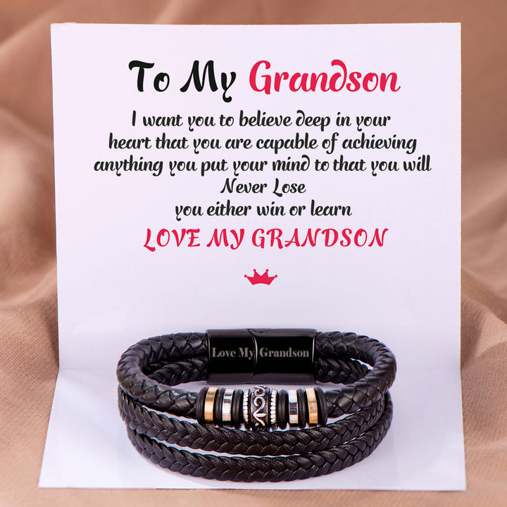 To My Grandson "Love My Grandson" Woven Bracelet