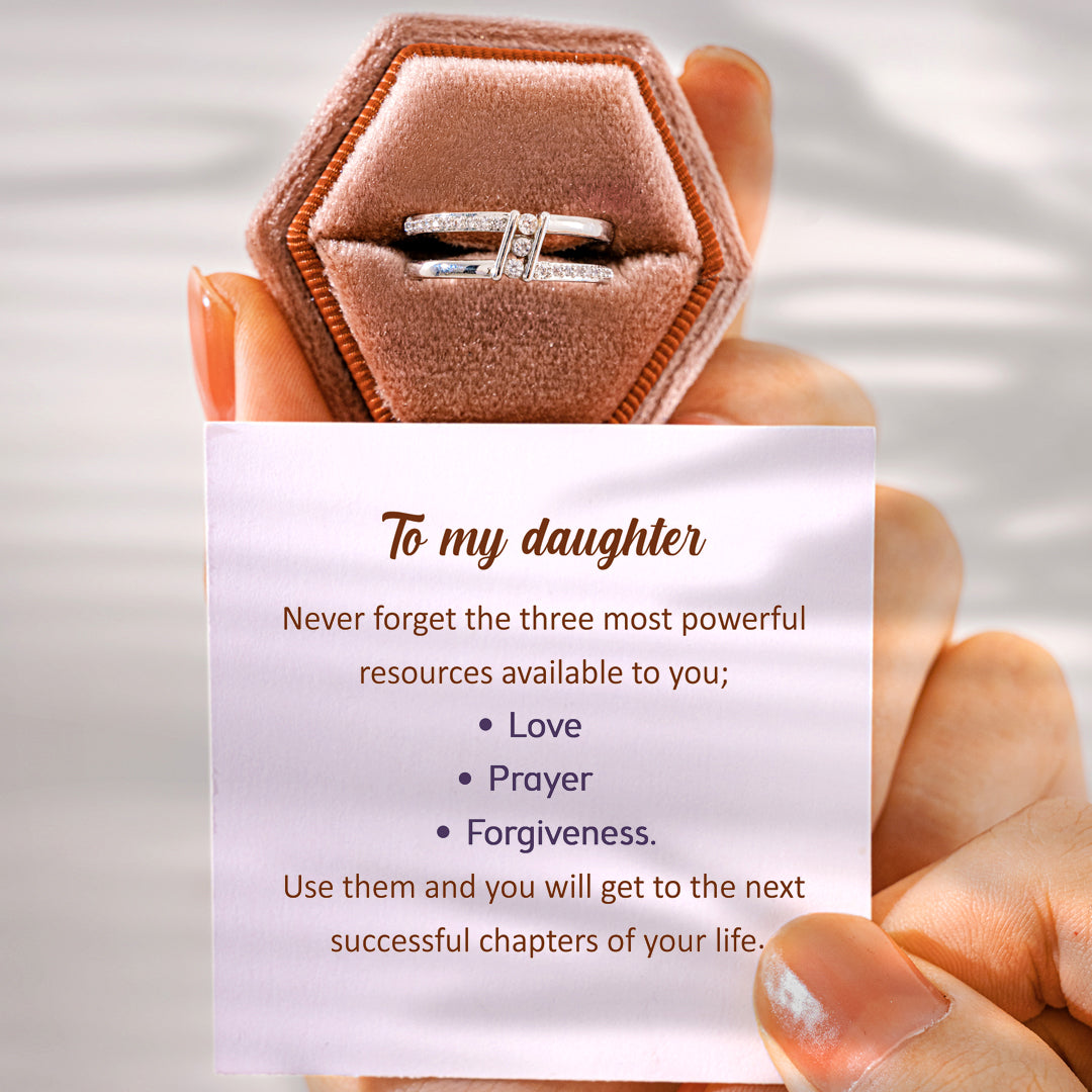 To My Daughter "Never forget the three most powerful resources available to you" Adjustable Ring