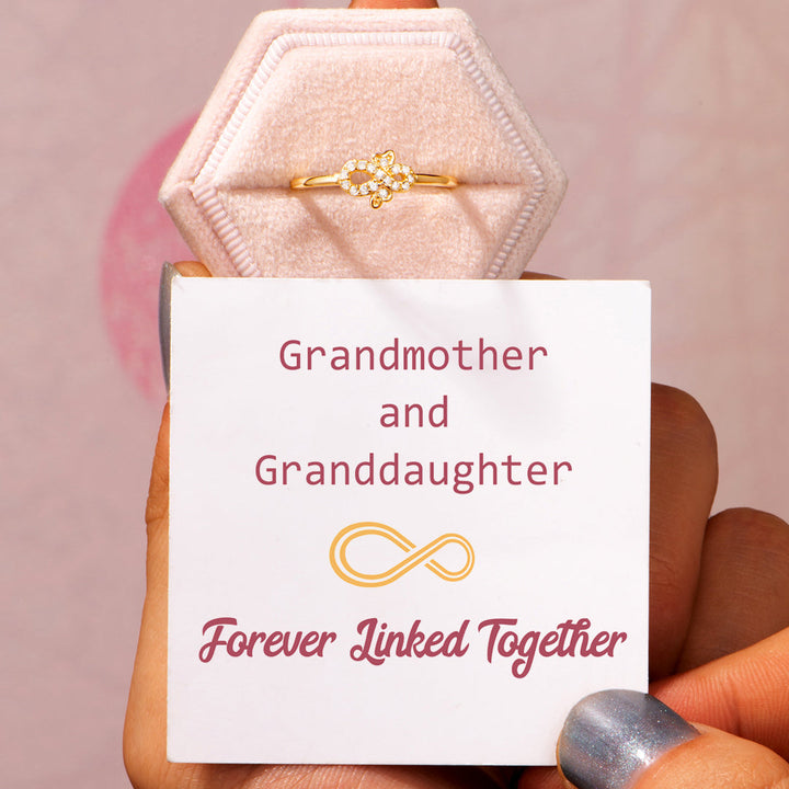 "Grandmother and Granddaughter Forever Linked Together" Adjustable Ring