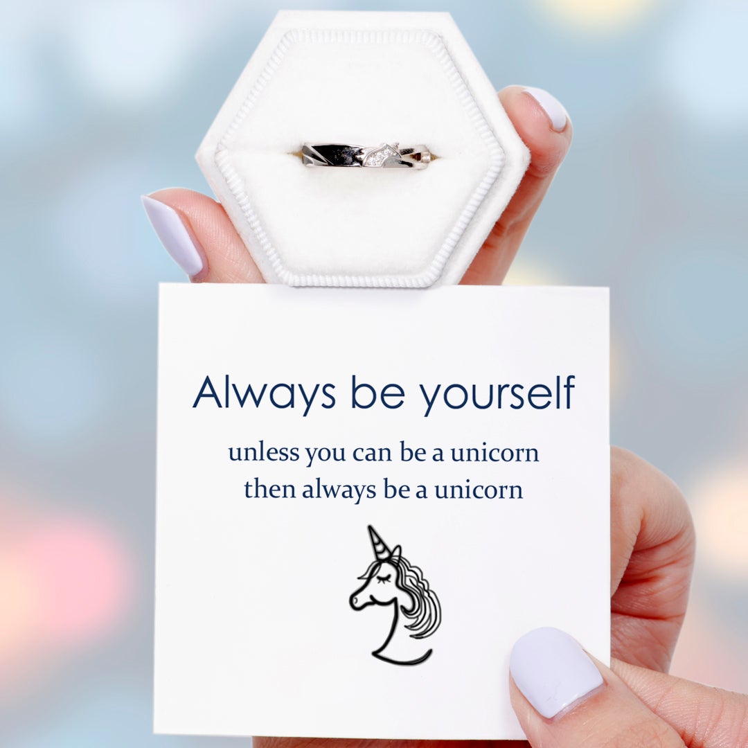 "Always be a unicorn" S925 Sterling Silver Adjustable Ring