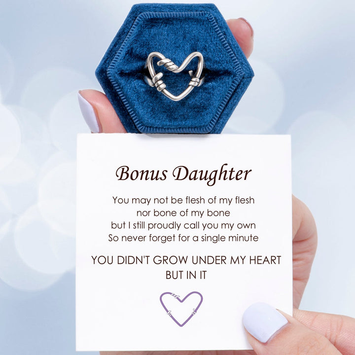 Bonus Daughter "You Didn't Grow Under My Heart But In It" Holding Heart Ring