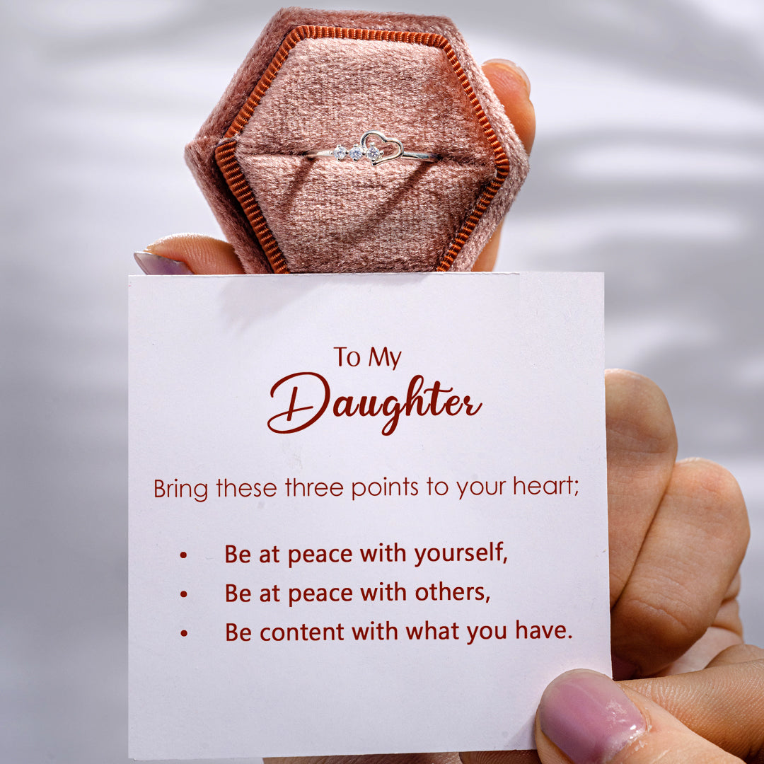 To My Daughter "Three points to your heart" Ring