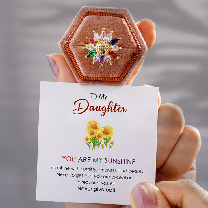 To My Daughter "You are my sunshine" Adjustable Ring