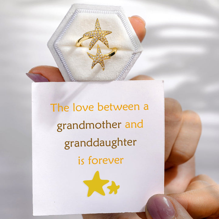 "The love between a Grandmother and Granddaughter is forever" Adjustable Ring