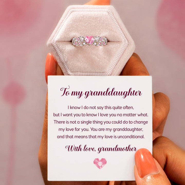 To My Granddaughter "My love is unconditional" Ring