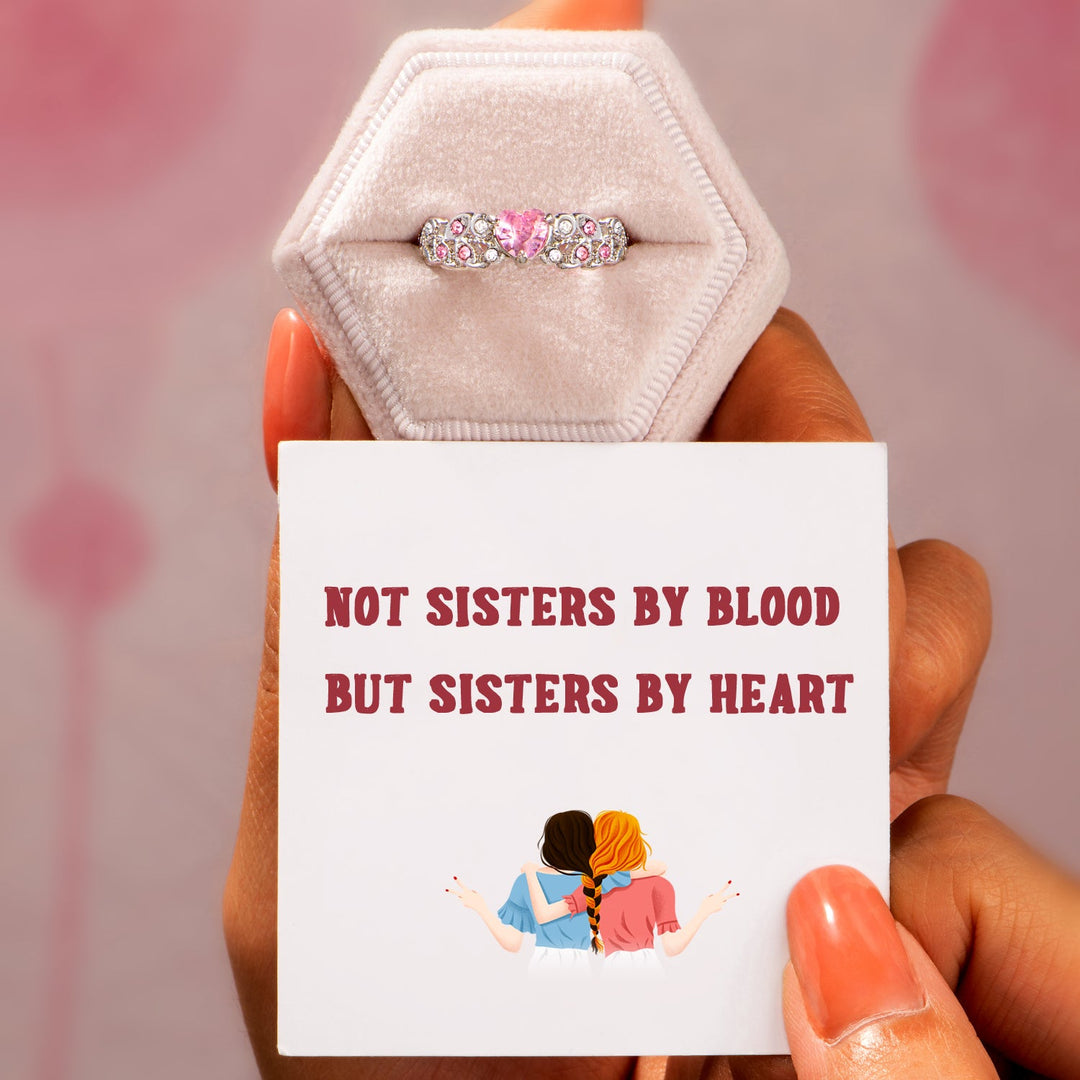 "Not Sisters by Blood But Sisters by Heart" Ring