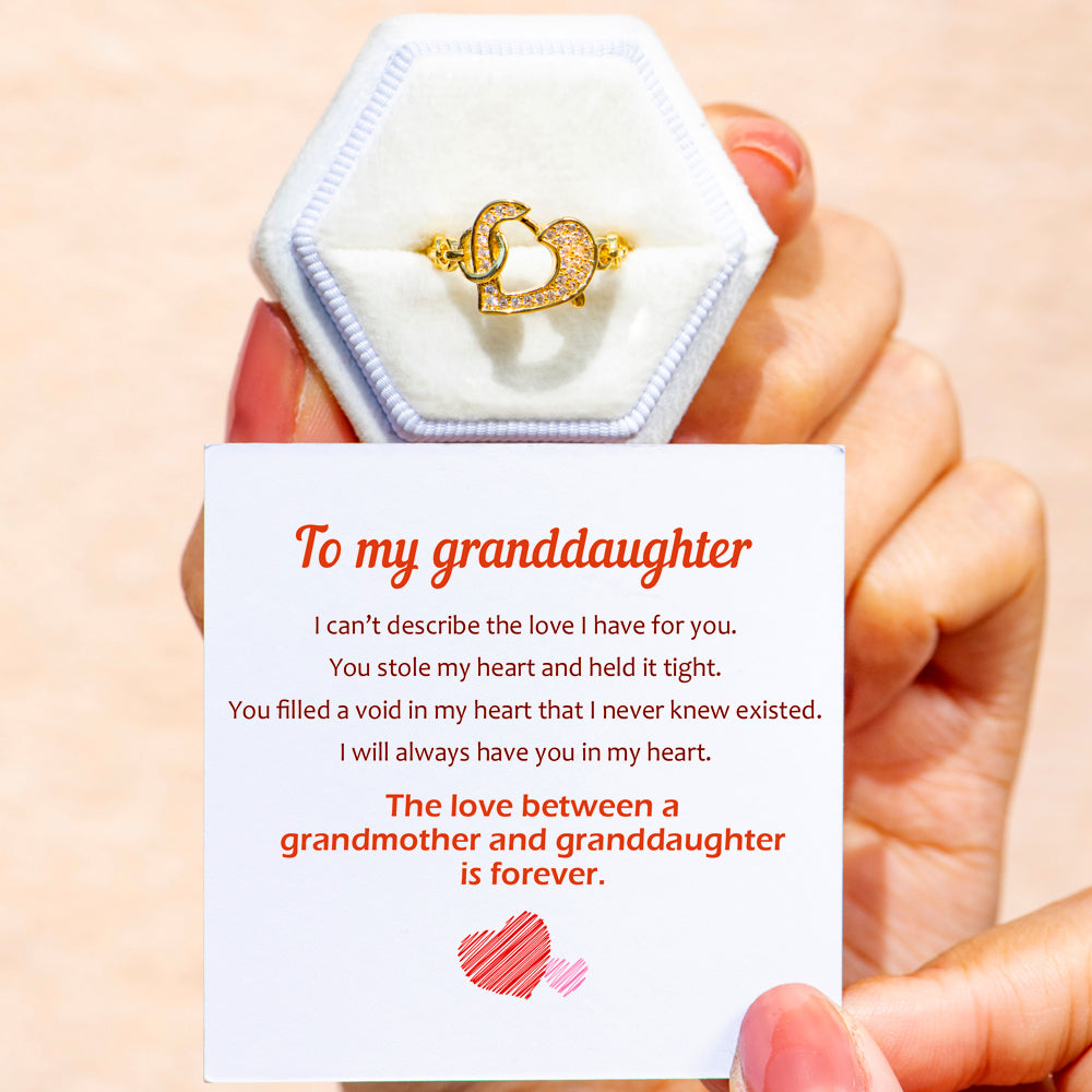 To My Granddaughter "Always have you in my heart" Heart In Heart Ring