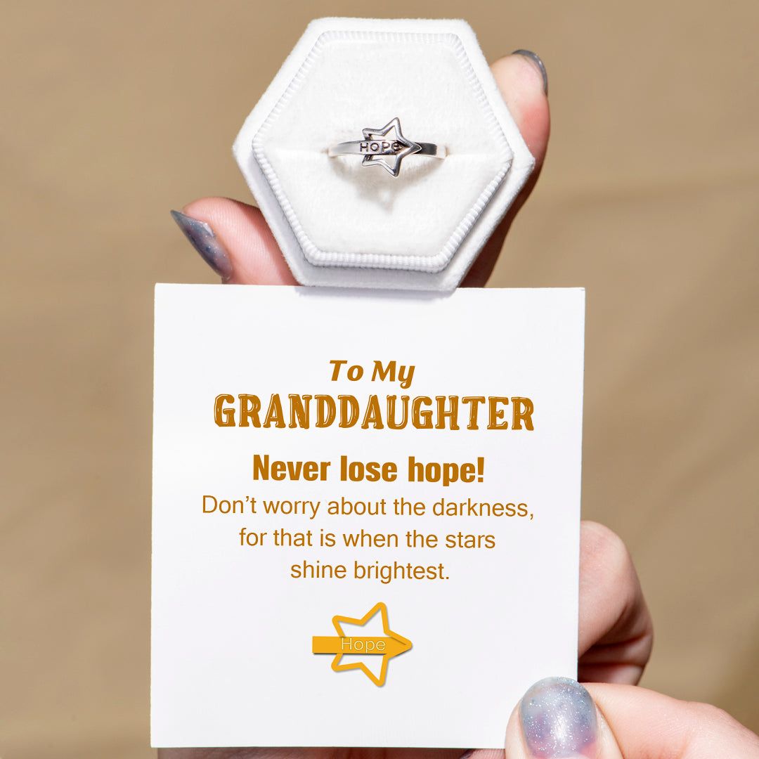 "Never lose hope" Ajustable Star Ring