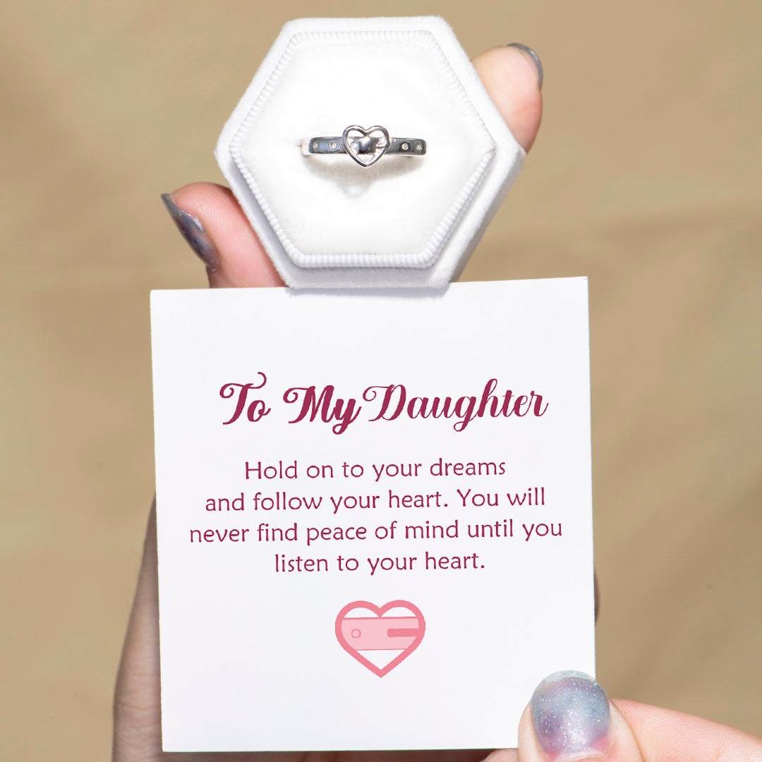 To My Daughter "Hold on to your dreams" Heart Ring