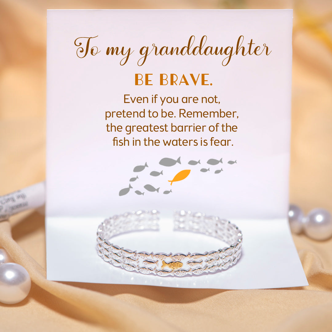 "Be brave" Gold Fish Bracelet