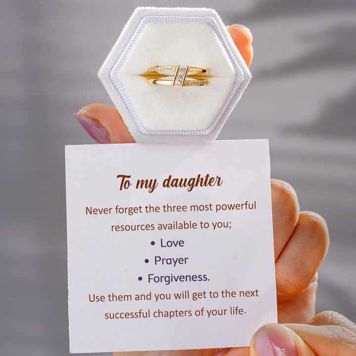 To My Daughter "Get to the next successful chapters of your life" Adjustable Ring