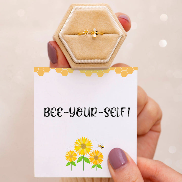 "BEE-YOUR-SELF" Daisy & Bee Ring