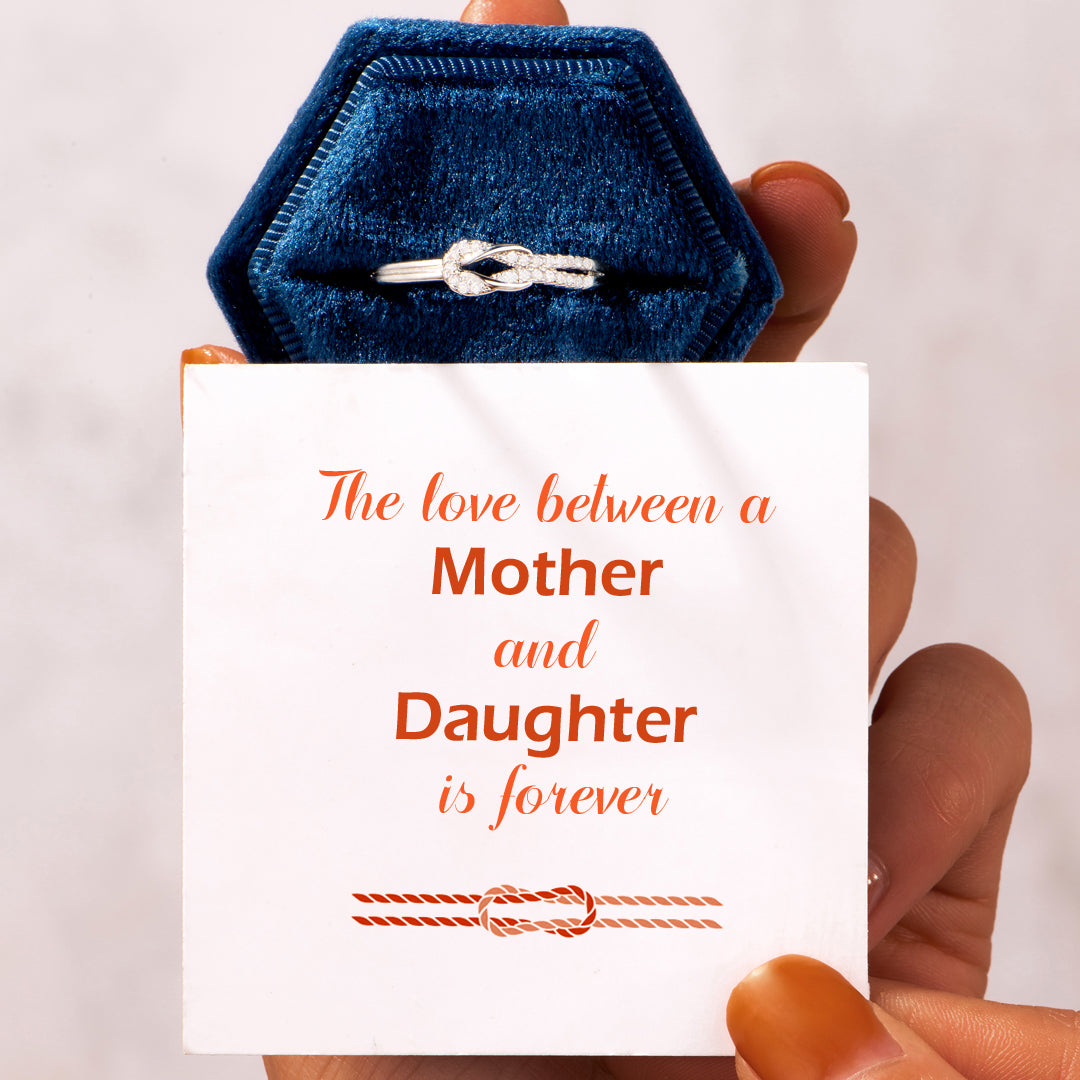 "The love between a Mother and Daughter is forever" Knot Ring