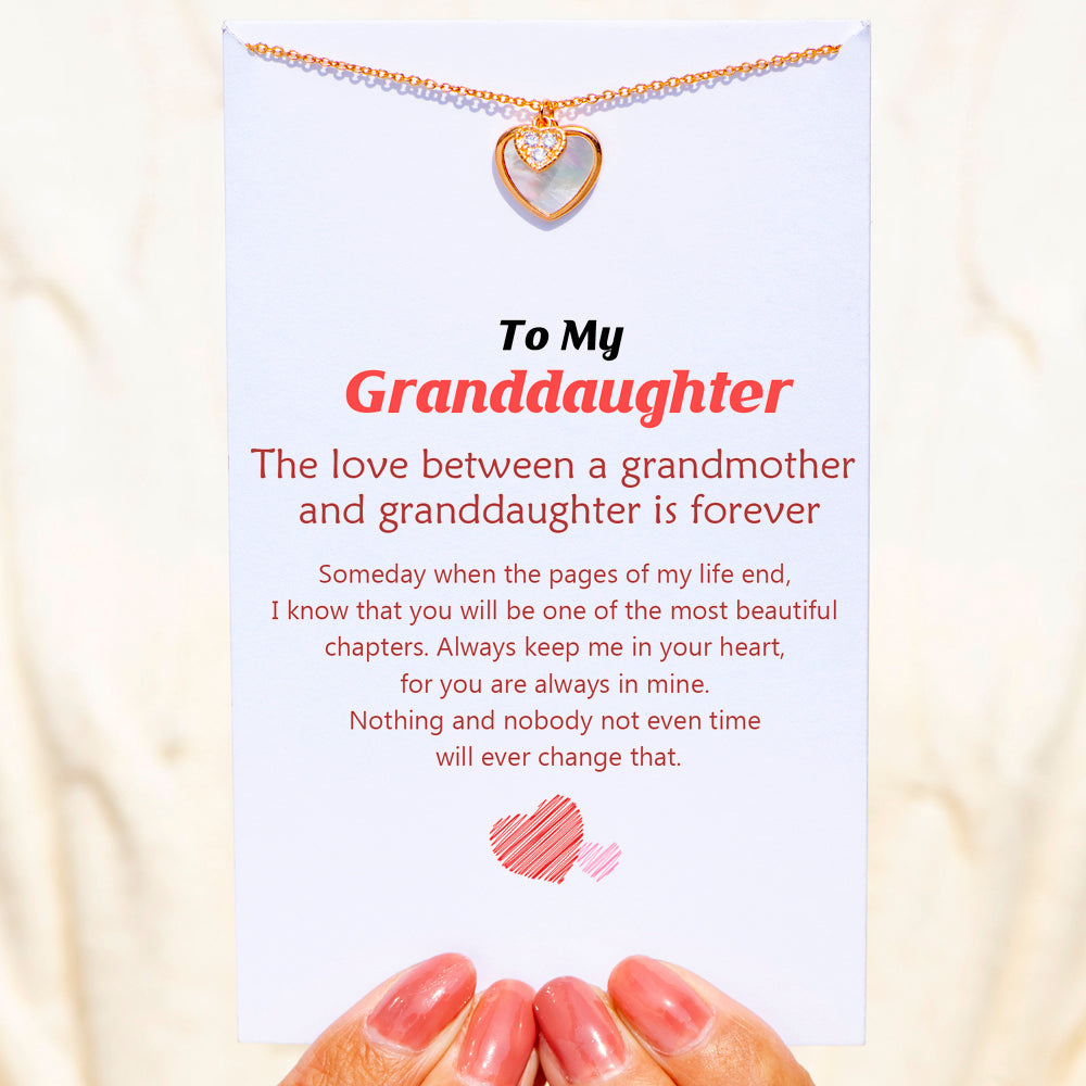 To My Granddaughter "Always in my heart" Double Heart Necklace