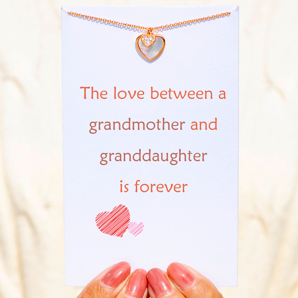 To My Granddaughter "Love Forever" Double Heart Necklace