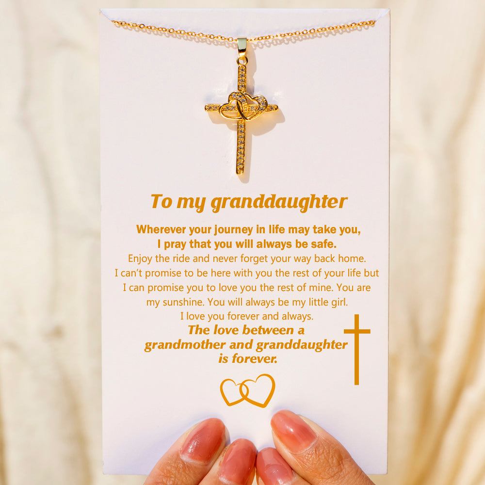 To My Granddaughter "Love Forever" Cross Necklace